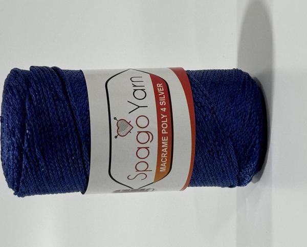 Spago Poly 4 Silver Simli Polyester Makrome İpliği 4No 252 - Image 1