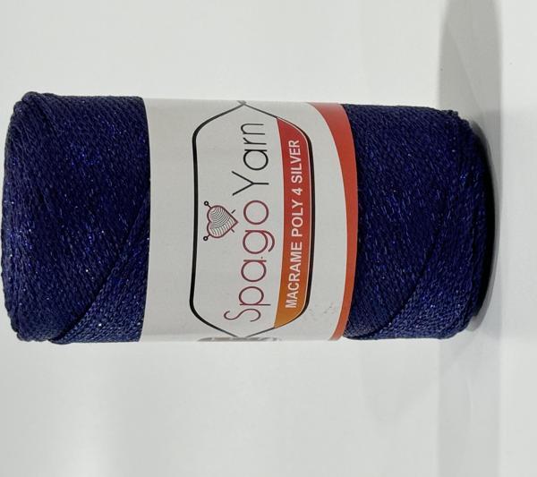 Spago Poly 4 Silver Simli Polyester Makrome İpliği 4No 262 - Image 1