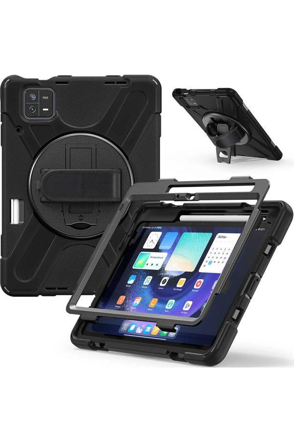 Yesnıce Xiaomi Pad 6 / 6 Pro Standlı Askı Aparatlı Zırh Görünümlü Tank Tablet Kılıfı - Image 1
