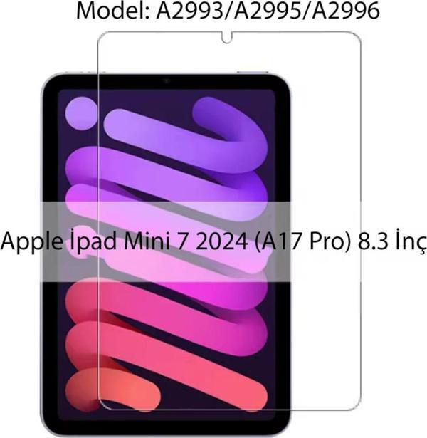 Yesnıce Apple İpad Mini 7 2024 (A17 Pro) 8.3 İnç Uyumlu Nano Esnek Kırılmaz Ekran Koruyucu - Image 1