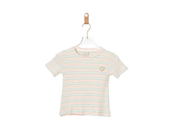 ÇİZGİLİ KIZ ÇOCUK TSHIRT Somon - Image 1