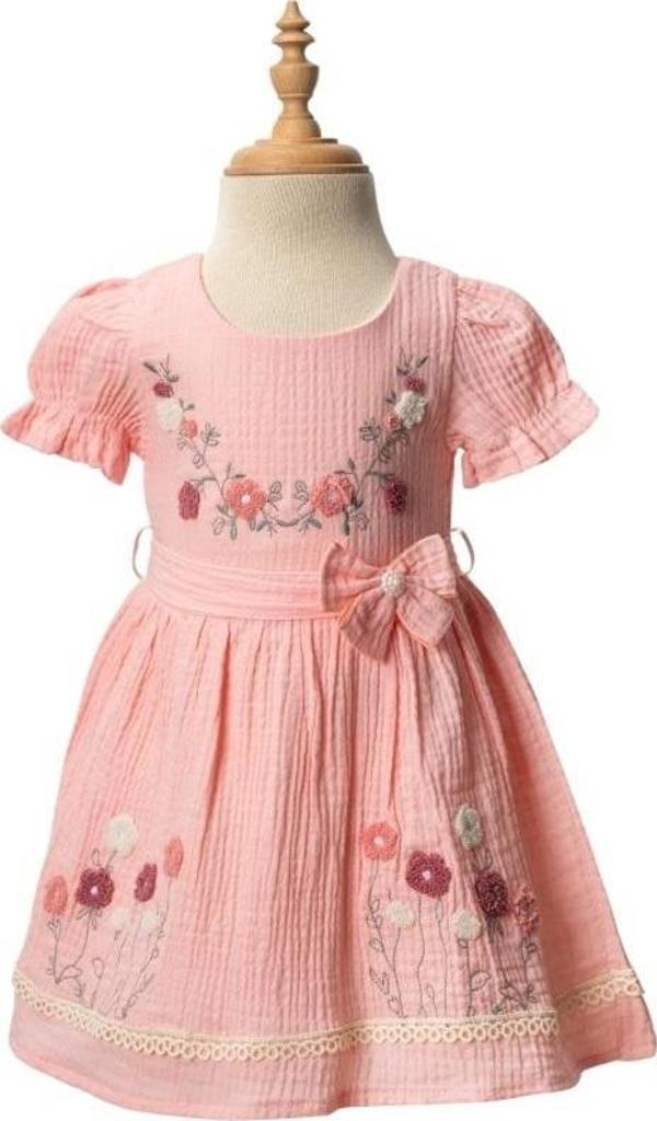 SÜZENE NAKIŞLI ELBİSE Pembe - Image 1