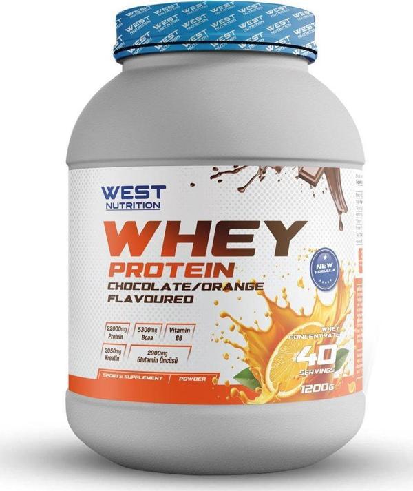 West Nutrition Whey Protein Tozu 1200 Gr 40 Servis Çikolata & Portakal Aromalı - Image 1