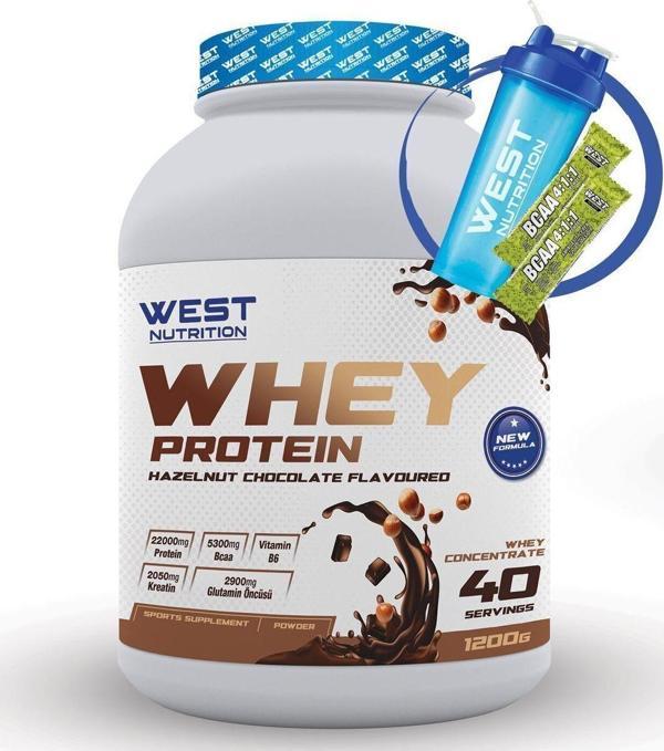West Nutrition Whey Protein Tozu 1200 Gr 40 Servis Fındık&Çikolata - Image 1