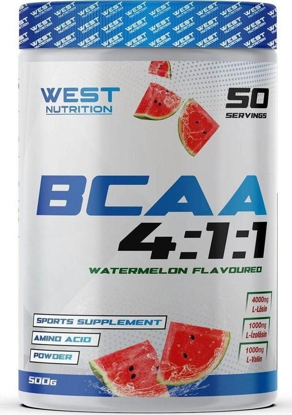 West Nutrition Bcaa 4:1:1 500 Gr 50 Servis Karpuz Aromalı - Image 1
