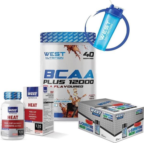 West Nutrition Bcaa Plus 12000 L-Karnitin Heat Garsiniya Yeşil Çay 120 Tablet - Image 1