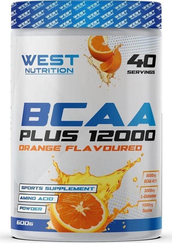 West Nutrition Bcaa Plus 12000 L-Glutamin Taurin - 600 Gr. - Portakal - Image 1