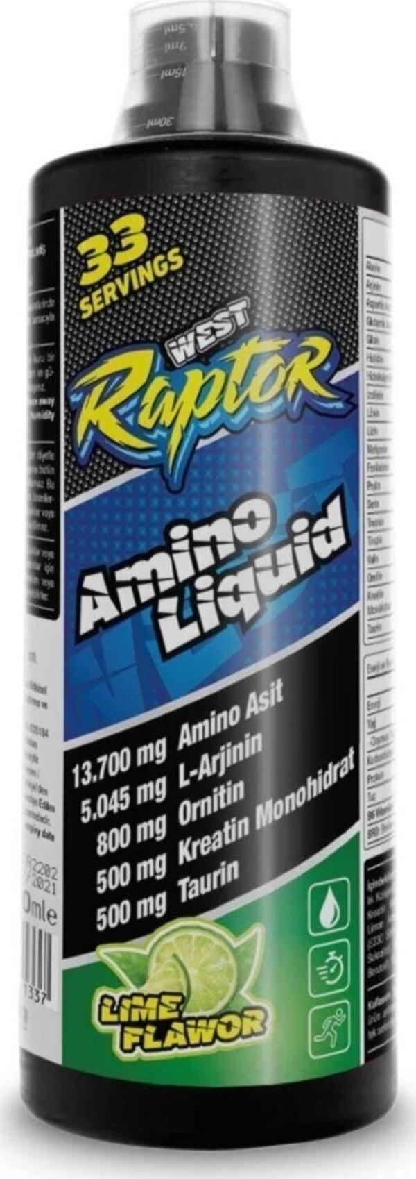 West Nutrition Raptor 1000 Ml. Amino Asit Likit - Misket Limonu - Image 1