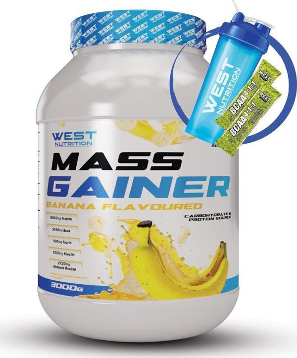 West Nutrition Mass Gainer Karbonhidrat Tozu 3000 Gr Muz Aromalı - Image 1