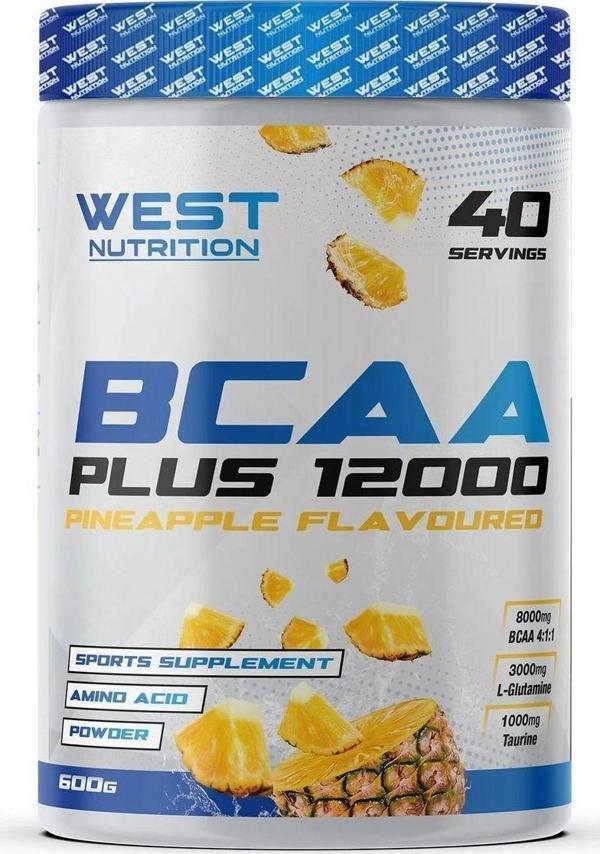 West Nutrition Bcaa Plus L-Glutamin Taurin 12000 - 600 Gr - Ananas - Image 1