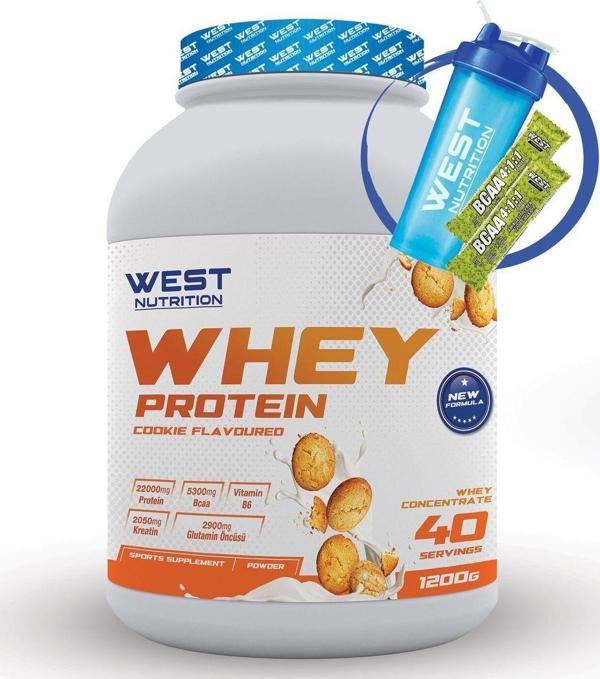 West Nutrition Whey Protein Tozu 1200 Gr 40 Servis Kurabiye Aromalı - Image 1