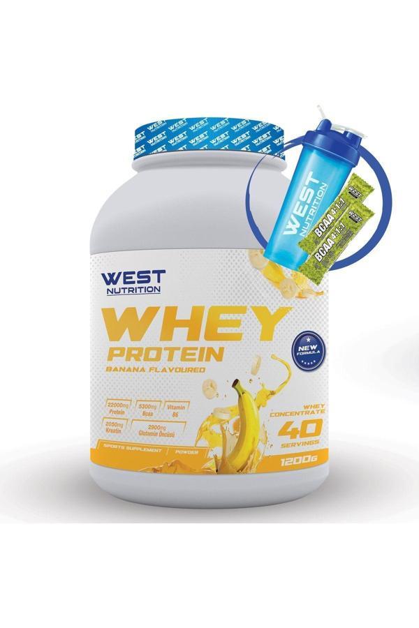 West Nutrition Whey Protein Tozu 1200 Gram Muz Aroma 32 Servis - Image 1
