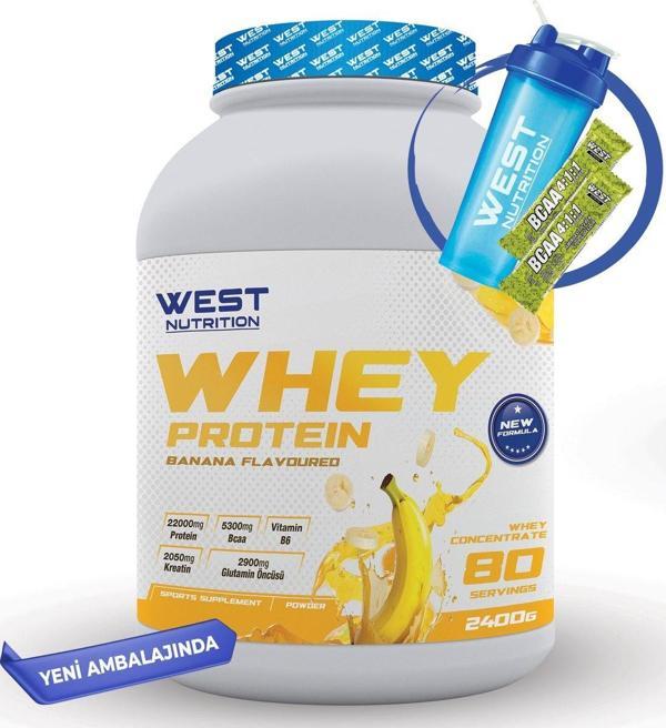 West Nutrition Whey Protein Tozu 2400 Gr 80 Servis Muz Aromalı - Image 1
