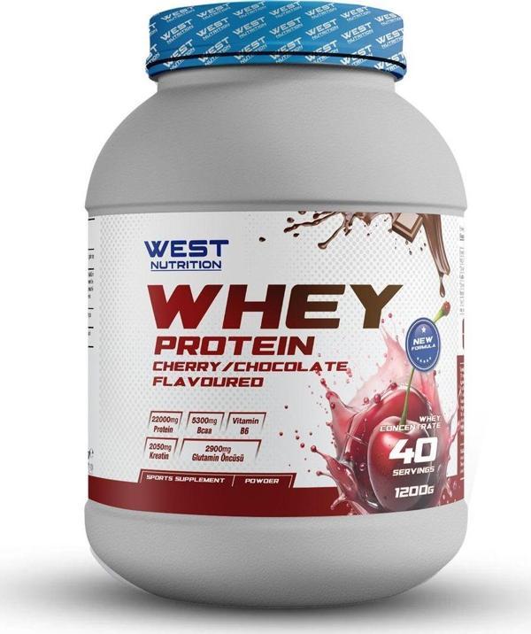 West Nutrition Whey Protein Tozu 1200 Gr 40 Servis Vişne & Çikolata Aromalı - Image 1