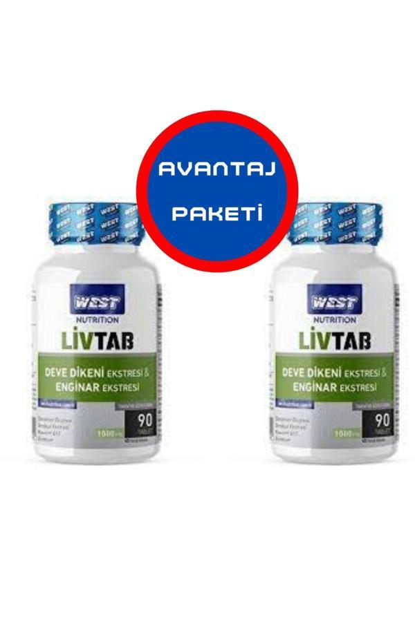 West Nutrition Livtab Milk Thistle Ve Enginar Ekstresi 2 X 90 Tablet -Avantaj Paketi -Karaciğer - Image 1