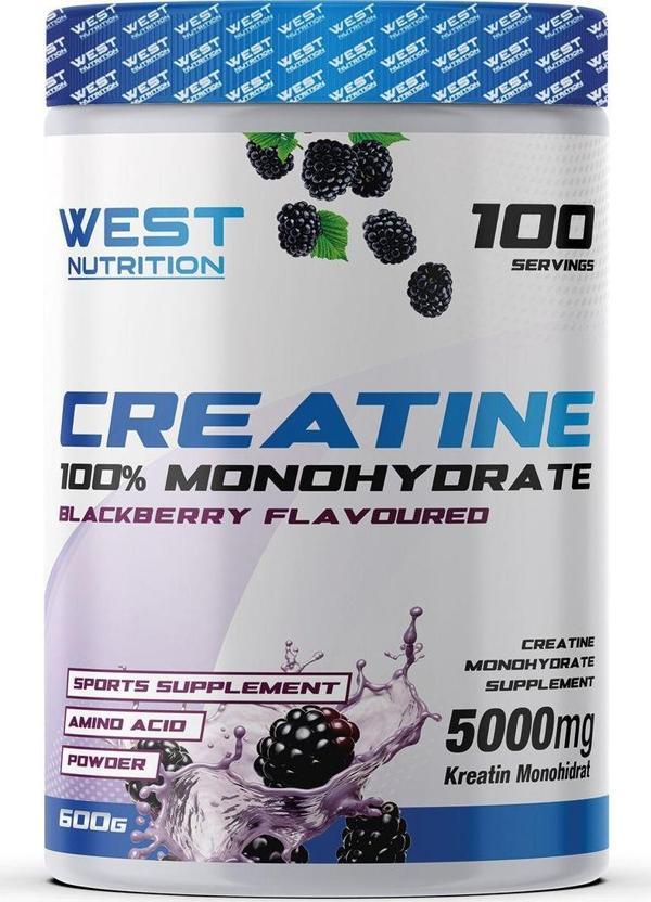 West Nutrition Kreatin Monohidrat ( Creatine ) 600 Gr 100 Servis Böğürtlen Aromalı - Image 1