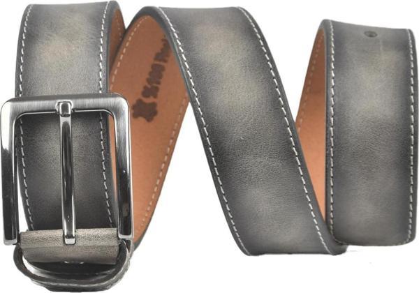 DeepSEA Erkek Gri Orjinal Deri Kemer 4 cm Eninde Özel Yapım Hakiki Deri Spor Kemer 2502650 - Image 1