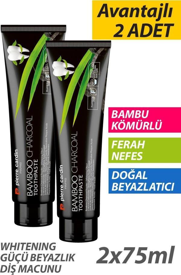Pierre Cardin Bambu Kömürlü Diş Macunu – Doğal Beyazlatıcı & Ferah Nefes – 75 ml- Natural Whitening Toothpaste – Bamboo  - Image 1