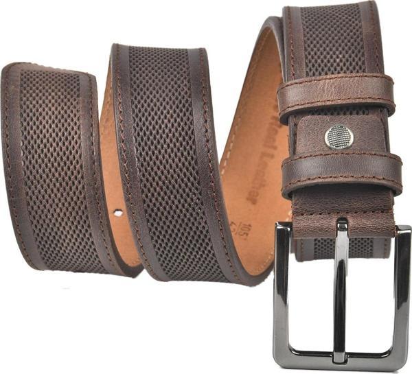 DeepSEA Erkek Kahve Orjinal Deri Kemer 4 cm Özel Yapım Motifli Hakiki Deri Spor Kemer 2502651 - Image 1