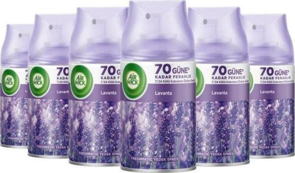Airwick 250Ml 6Lı - Lavanta Oda Kokusu Sprey Makina Yedek Spreyi - Image 1