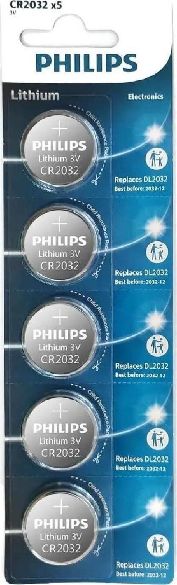 Philips Lithium Pil Cr2032 3.0V 5 Li - Image 1