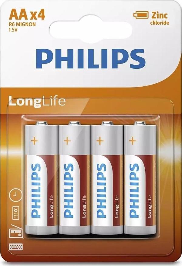 Philips Longlife Kalem Pil AA 4 Lü - Image 1