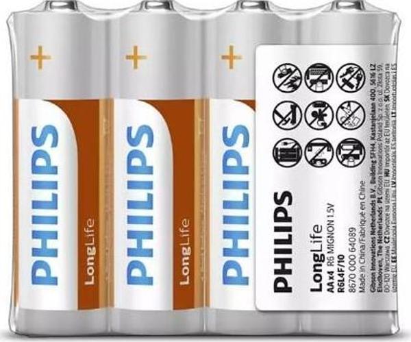 Philips Longlife Kalem Pil AA 4 Lü - Image 1