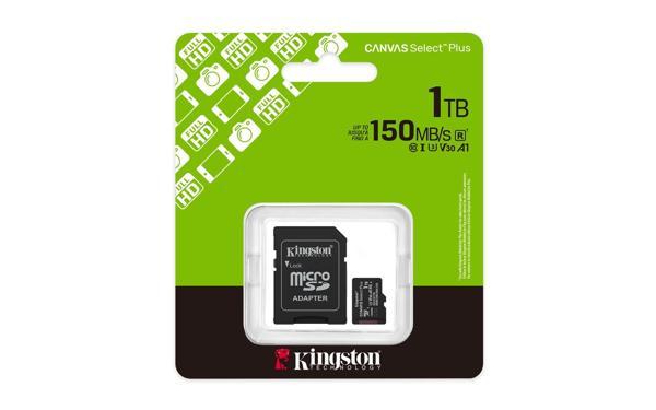 Kingston Sdcs3-1Tb 1Tb Microsdxc Canvas Select Plus Gen3 150Mb-S A1 Card + Adapter Hafıza Kartı - Image 1