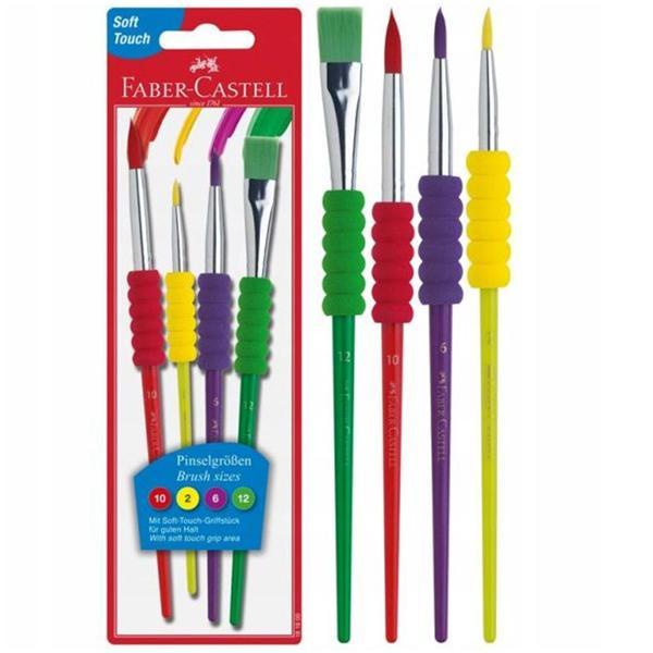 Faber-Castell Fırça Soft Touch 4 Çeşit Uç 10 Lu 5179 481600 - Image 1
