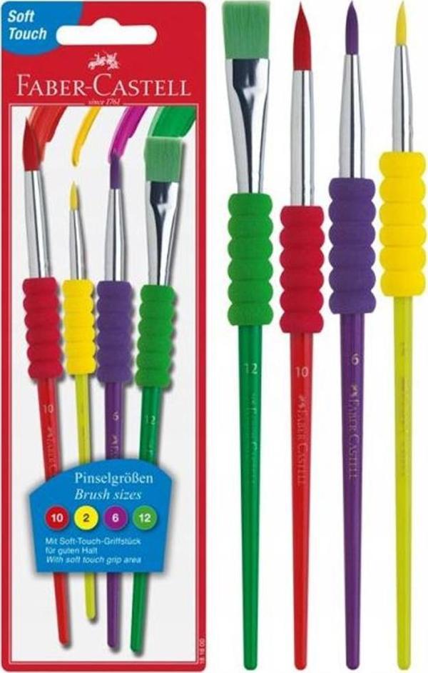 Faber-Castell Fırça Soft Touch 4 Çeşit Uç 10 Lu 5179 481600 - Image 1