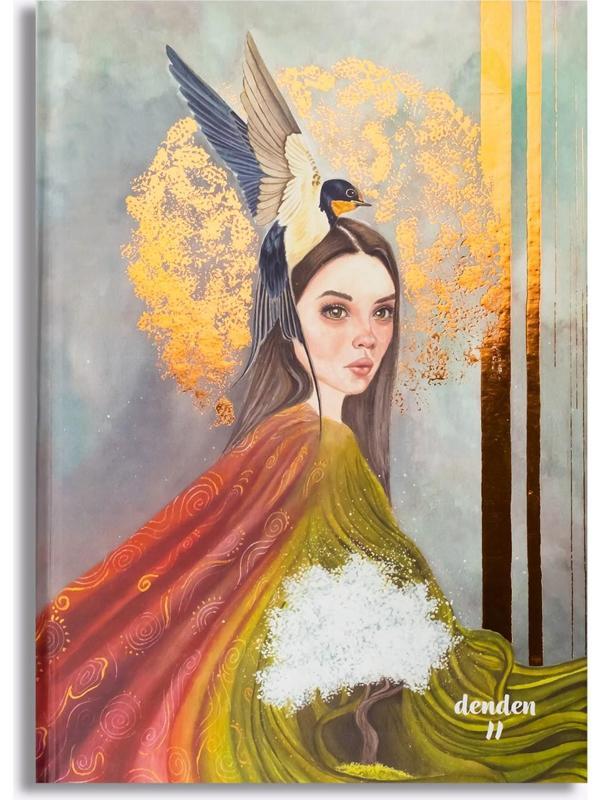 Denden Sert Kapaklı Not Defteri Ayla Acet Yaldız Seri Kalp Atışı 17X24 Cm - Image 1