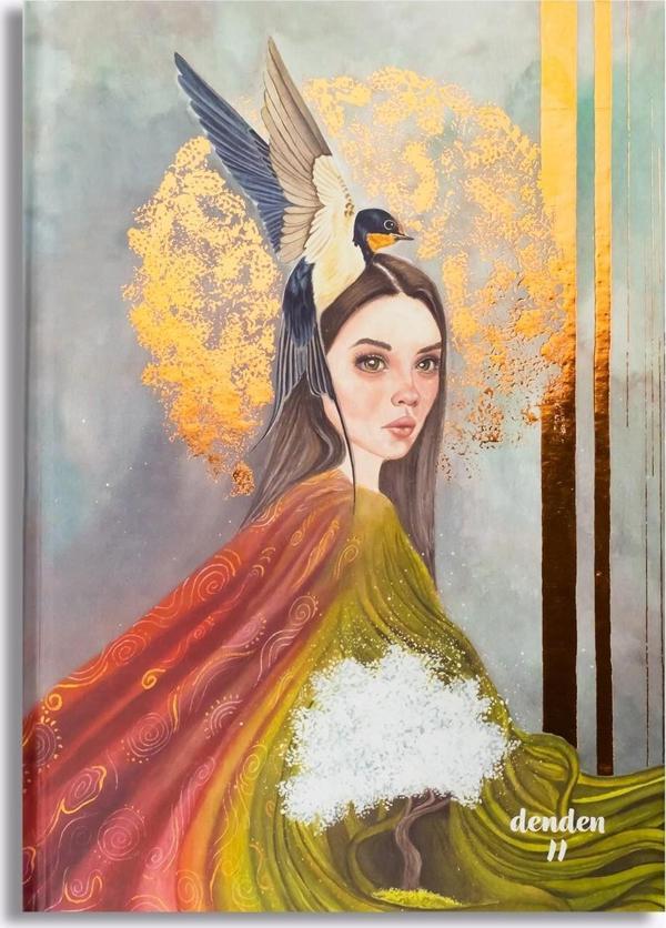 Denden Sert Kapaklı Not Defteri Ayla Acet Yaldız Seri Kalp Atışı 17X24 Cm - Image 1