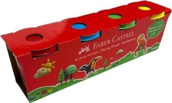 Faber-Castell Oyun Hamuru 4X100Gram Klasik Renk Kırmızı,Sarı,Mavi,Yeşil - Image 1