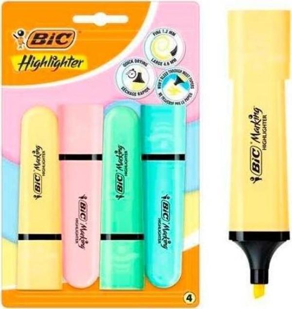 Bic Fosforlu Kalem Hl Flat Pastel Tonlar 4 Renk Bl4 - Image 1
