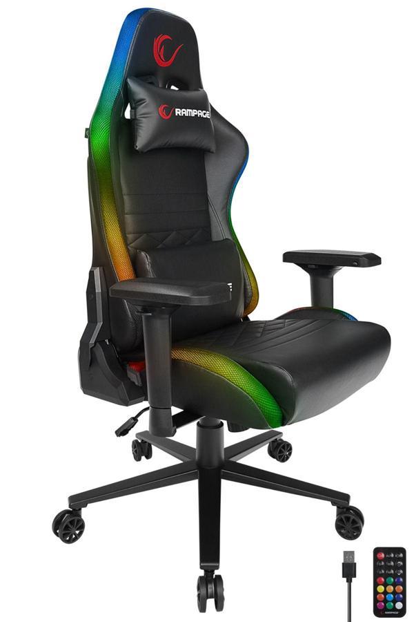 Rampage Kl-R19 Moncher Rgb Aydınlatmalı Oyuncu Koltuğu Siyah - Image 1