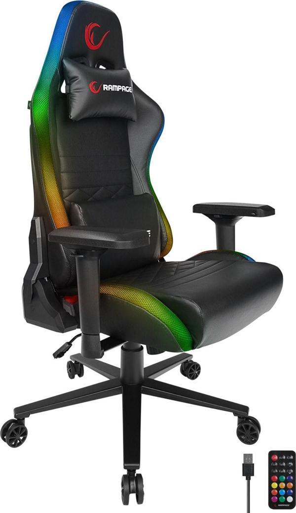 Rampage Kl-R19 Moncher Rgb Aydınlatmalı Oyuncu Koltuğu Siyah - Image 1