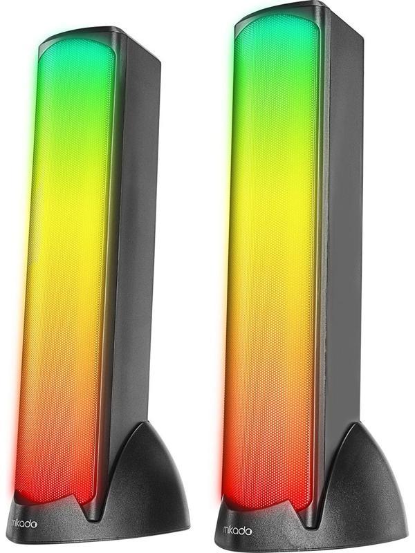 Mikado Md-183 2.0 3W-2 Bluetooth Siyah Rgb Aydınlatmalı Usb + 3.5Mm Usb 5V Speaker Hoparlör - Image 1