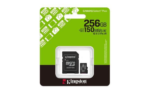 Kingston Sdcs3-256Gb 256Gb Microsdxc Canvas Select Plus Gen3 150Mb-S A1 Card + Adapter Hafıza Kartı - Image 1