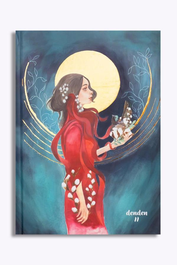Denden Sert Kapaklı Not Defteri Ayla Acet Yaldız Seri Zamansız 17X24 Cm - Image 1