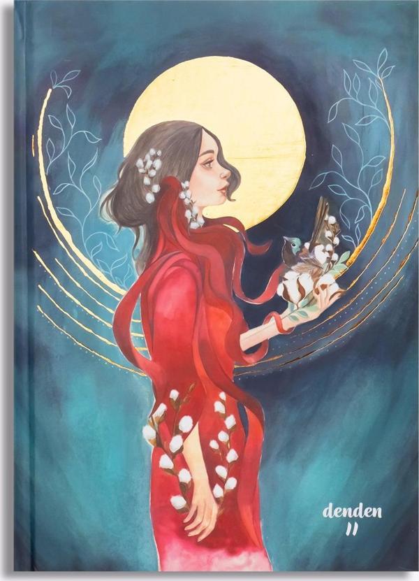 Denden Sert Kapaklı Not Defteri Ayla Acet Yaldız Seri Zamansız 17X24 Cm - Image 1