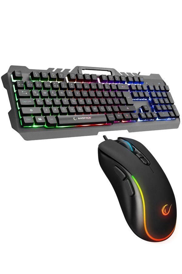 Rampage Jammer Klavye Mouse Gaming Oyuncu Seti 7200 Dpi Single Rainbow - Image 1