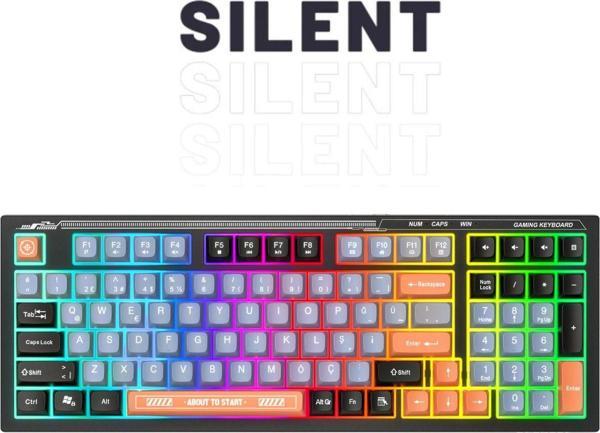 Everest Kb-98 Sessiz Rainbow Q Türkçe Klavye Membrane Oyuncu Klavyesi Gaming Klavye - Image 1