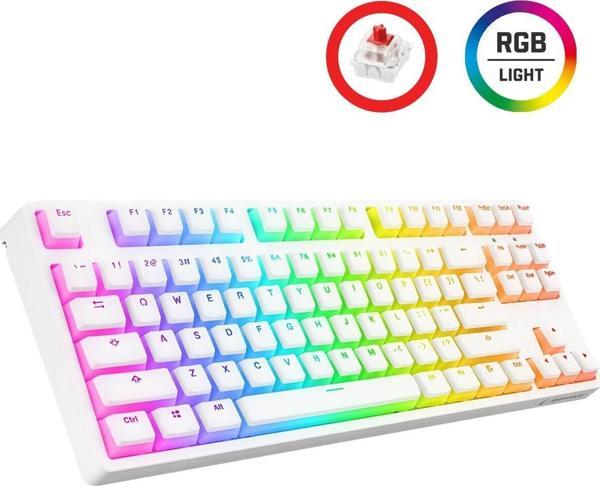Rampage Ghost Oyuncu Klavye Rgb Red Switch Beyaz Puding Tuşlu Haylou - Image 1