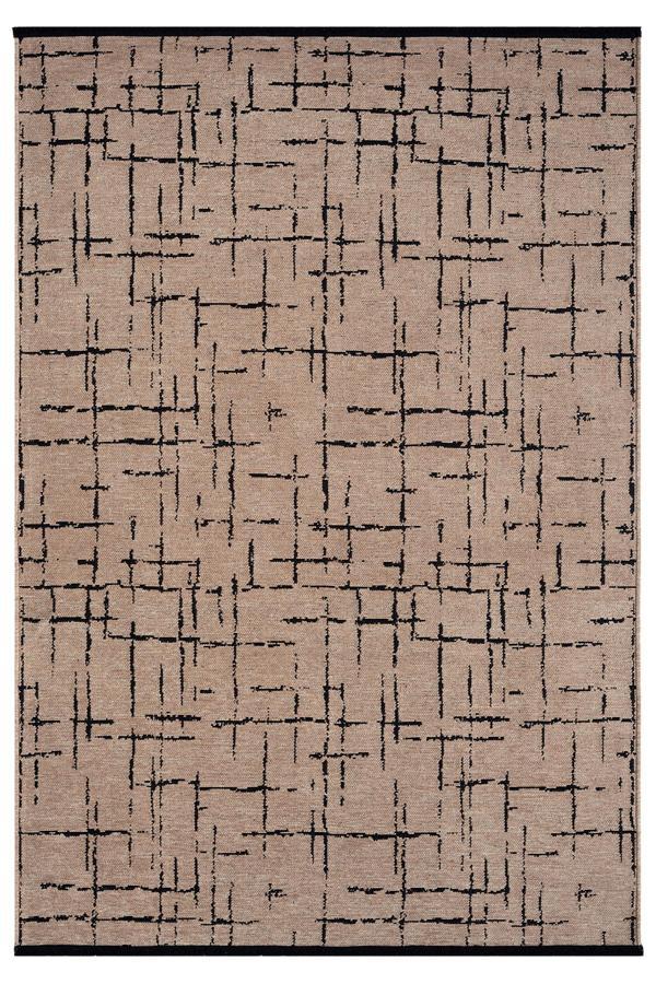 Gaia Bej Halı Yıkanabilir Kaymaz Taban Şönil Kilim Dokuma Pamuk Taban Kilim 10119 - Image 1