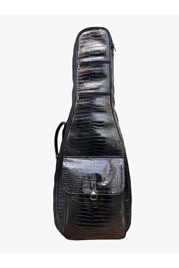 Elektro Gitar Çantası Kılıfı Sırt Çantası Suni Deri Suya Dayanıklı - Image 1