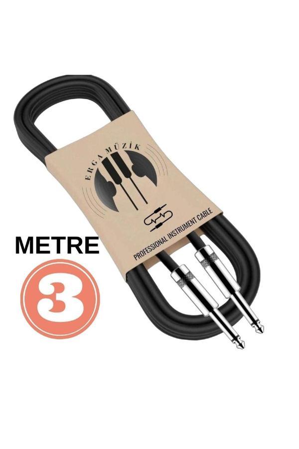 Gitar Jack Kablosu 3M - Elektro Akustik Bas Bağlama Keman Kemençe Amfi & Mixer Uyumlu Jack Kablosu - Image 1