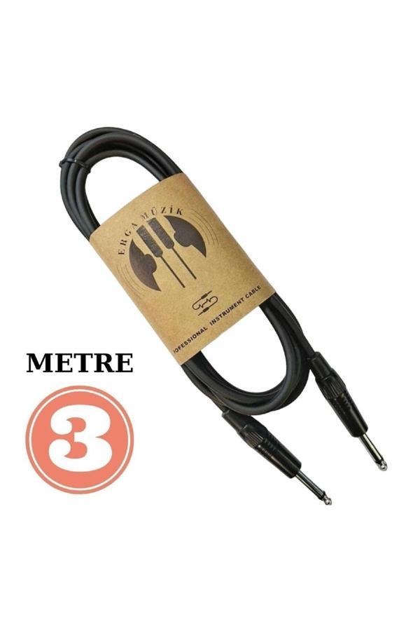 Gitar Jack Kablosu 3M - Elektro Akustik Bas Bağlama Keman Kemençe Amfi & Mixer Uyumlu Jack Kablosu - Image 1