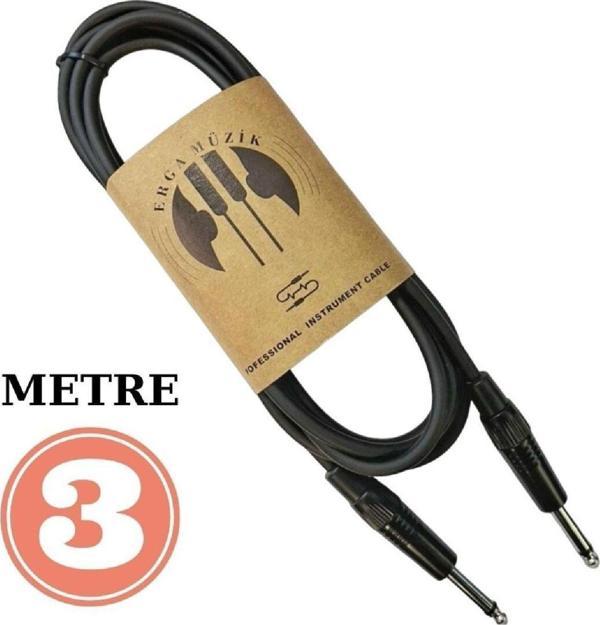Gitar Jack Kablosu 3M - Elektro Akustik Bas Bağlama Keman Kemençe Amfi & Mixer Uyumlu Jack Kablosu - Image 1