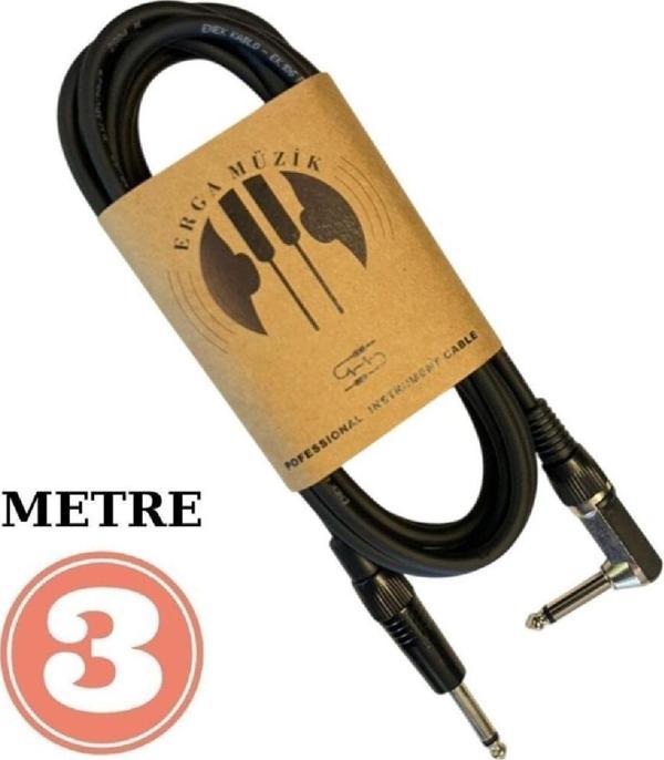 Gitar Jack Kablosu 3M Düz-L Elektro Akustik Bas Bağlama Keman Kemençe Amfi&Mixer Uyumlu Jack Kablosu - Image 1