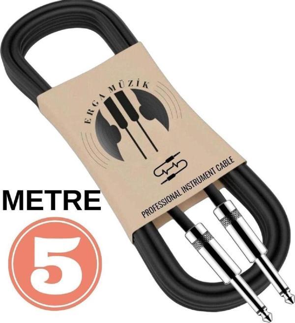 Gitar Jack Kablosu 5M - Elektro Akustik Bas Bağlama Keman Kemençe Amfi & Mixer Uyumlu Jack Kablosu - Image 1